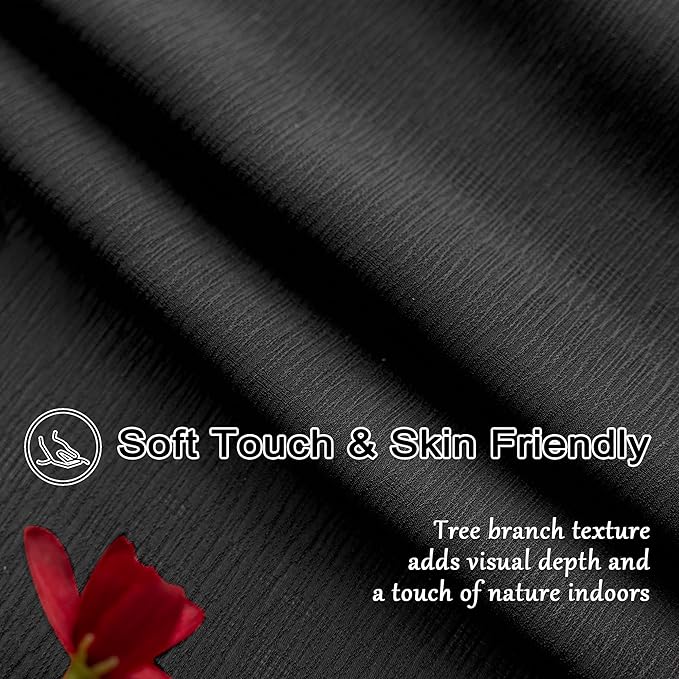MAIHER Pinch Pleated Curtains 126 Inch Length 10.5 FT Tall Sheer Curtains for Living Room Soft Touch Light Filtering Pleated Drapes with Ajustable Hooks, Black, 42" W x 126" L, 2 Panels
