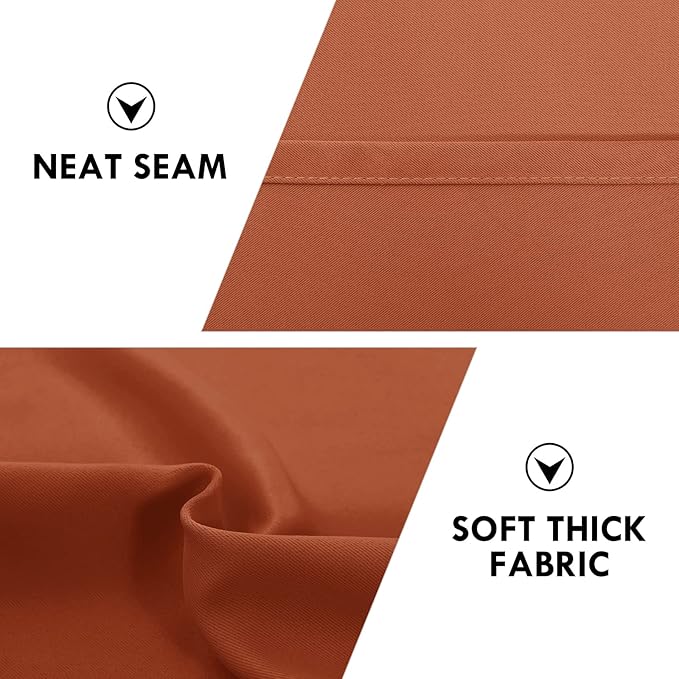 DWCN Blackout Curtains Thermal Insulated, Energy Saving & Noise Reducing Bedroom and Living Room Curtains, Burnt Ochre, W 38x L 45 Inch, Set of 2 Rod Pocket Curtain Panels