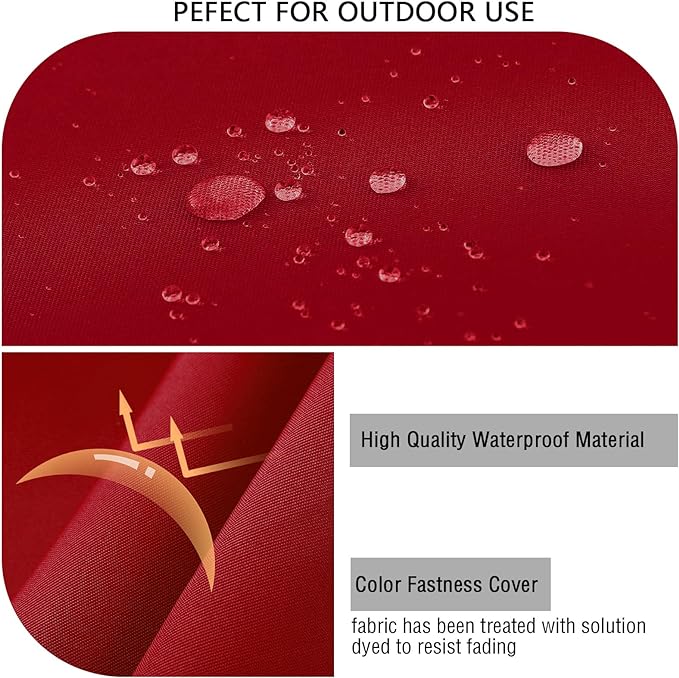 idee-home Outdoor Cushions for Patio Furniture, Outdoor Seat Cushion, Waterproof Couch Hampton Bay Deep Seat Replacement Chair Cushions for Garden Lawn Backyard Deck, 28.5 x 28.5 Red