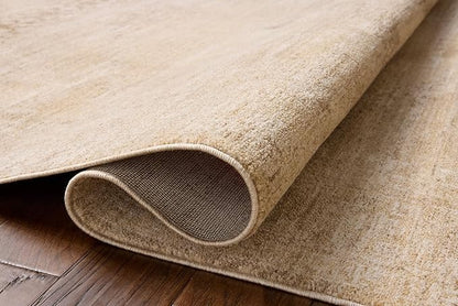 Loloi Chris Loves Julia Palma Collection PLM-07 Wheat/Taupe 2'-7" x 12'-0" Fringe Runner Rug Vintage Style Boho Living Room Bedroom Carpet