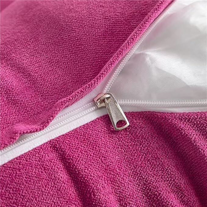 Triangular Reading Bed Rest Pillow Large Bolster Cushion Headboard Backrest Wedge Pillow with Removable Cover and Two Large Side Pockets (Magenta, Twin: 39 x 8 x 20 inches)