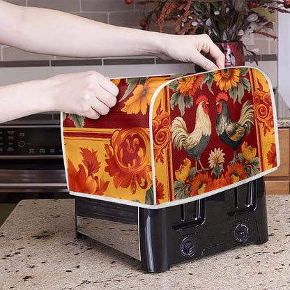 Rooster Kitchen Blender Dust Cover Sunflower Bread Maker Toaster Protector Lightweight Coffee Maker Appliance Covers Size M