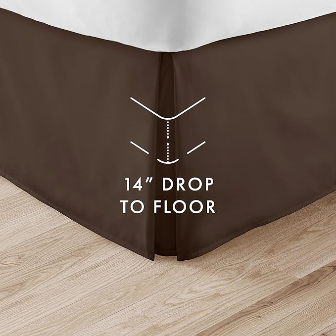 Linen Market Bed Skirt - Ultra Soft Microfiber - Easy Fit with 14 Inch Tailored Drop - Hotel Quality, Shrinkage & Fade Resistant - Bed Cover - Twin XL Bed Skirts - Bedroom Décor - (Twin XL, Chocolate)