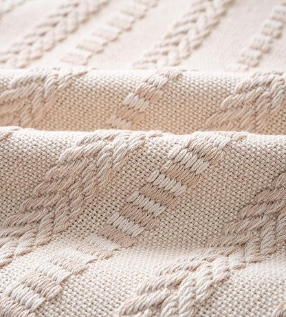 Boho Throw Pillow Covers 12x20 Inch Set of 2, Farmhouse Decorative Couch Pillow Cases, Beige Accent Pillows of Bed, Sofa Bedroom Living Room Home Decor Cushion Cover