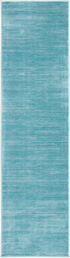SAFAVIEH Vision Collection Runner Rug - 2'2" x 6', Aqua, Modern Ombre Design, Non-Shedding & Easy to Clean, Ideal for Entryway, Foyer, Bedroom (VSN606B)