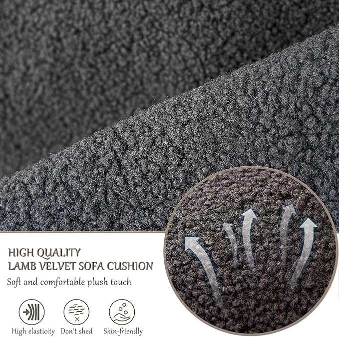 Armrest Cover, Recliner Chair Protector, Furniture Protector Slip, Side Storage Pocket, Stretch Armchair Couch Arm Rest Cover for Recliner, Chair, Sofa (Dark Gray,2 Seater(4pcs))