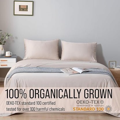 Bella Coterie Luxury Bamboo Viscose King Size Sheet Set | 100% Organically Grown | Ultra Soft | Cooling for Hot Sleepers | 18" Deep Pocket [Dune]