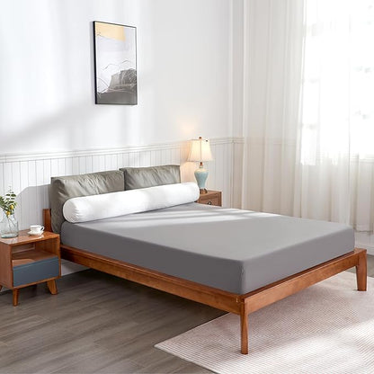 SyMax 7.8"x38" Body Pillow for Twin Bed, Memory Foam Bolster w/Removable Velvet Cover, Headboard Gap Filler Pillow, White