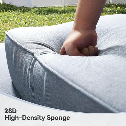 Luxury 6" Outdoor Cushions for Patio Furniture, 24x24x6" Thick Seat Cushion Set, Fade Resistant Couch Chair Replacement Cushions High Density Deep Wicker Chair Cushion with Removable Cover Baby Blue