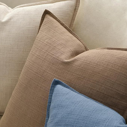 MIULEE Decorative Euro Sham Pillow Covers 26x26, 2 Pack Large Boho Farmhouse Neutral Throw Pillows for Bed, Thick Textured Modern Linen Cushion Cases Couch Sofa Living Room Home Decor, Coco Brown
