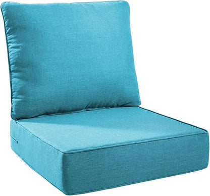 Outdoor Seat Cushion Set-24 x 24 x 6 Inch Outdoor Chair Cushions with Water Resistant & Removable Cover Outdoor Cushions for Patio Furniture Chair Sofa Couch-Light Blue