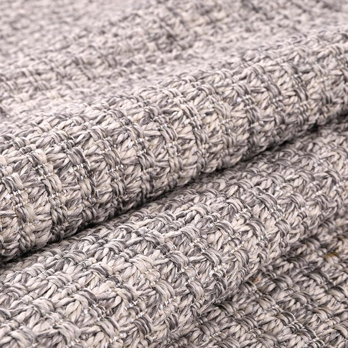 Easy Jute Rug 8x10 Indoor Outdoor Natural Rugs Solid Fiber Rug Woven Area Rug Boho Easy Clean Inside Carpet for Living Room Bedroom Dining Room Hallway or Outdoor Patio Porch (8 X 10 Silver)