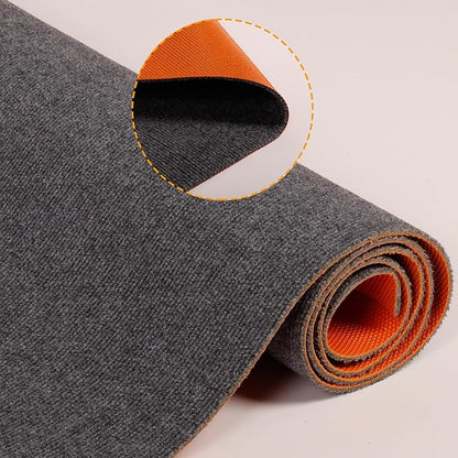Nisorpa Carpet Runner, 4 x 10FT Indoor Outdoor Floor Mat with Non-Slip TPE Rubber Backing Commercial Carpet Runner Hallways Area Rugs for Kitchen Balconies Living Room Dining Room Decks Patio (Gray)