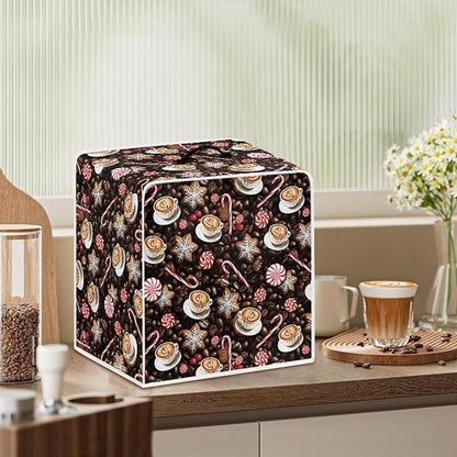 Coffee Maker Cover Christmas Coffee Machine Dust Cover Washable Folding Xmas Kitchen Decoration