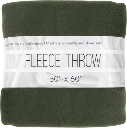 50x60 Throw Blankets, Ultra Soft Hypoallergenic Fleece Fall Throw Blanket for Livingroom, Couch, Chair, Bed, Olive Green