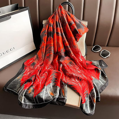 Fashion Scarves Scarf 100% Silk Feeling Scarf Silk Like Scarves Long Lightweight Sunscreen Shawls for Women