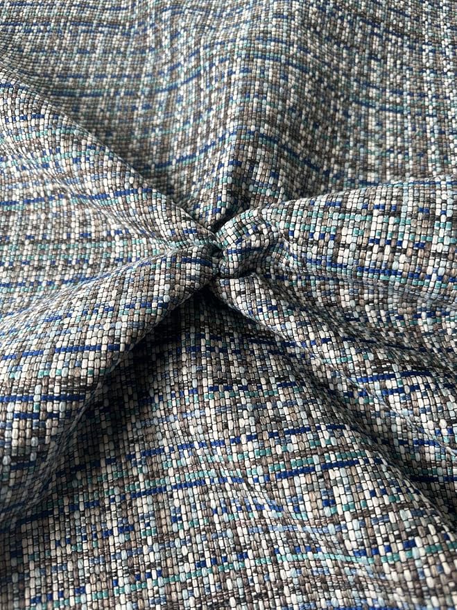 OctoRose 3 Side Zipper Upholstery Thick Linen Tweed Blue Grey, Full Size Futon Cover Sofa DayBed Mattress Slipcover (Linen-Blue/Grey, Full Size)