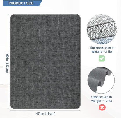 Chair Mat for Hardwood & Tile Floor, 47" x 60" Heavy Duty Office Chair Mat for Rolling Chairs, Anti Slip, Non-Curve, Floor Protector for Home Office, Gray