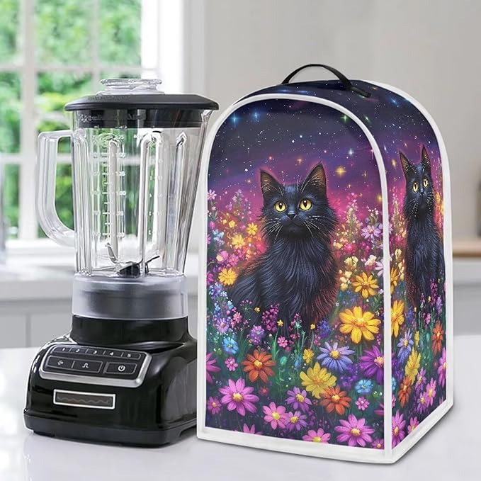 Talayituse Galaxy Cat Daisy Print Blender Dust Cover, Fingerprint Protection Cover for Stand Mixer or Coffee Machine, Home Kitchen Appliance Covers for Stain Dust Resistant Supplies