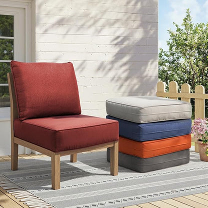 6" Thick Outdoor Chair Cushions - 22"* 24" Patio Furniture Cushions with Water Resistant & Removable Cover, 28D High Density Sponge Patio Cushion for Outdoor Furniture Couch Chair Red