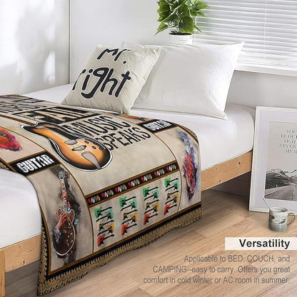 Guitar Blanket Guitar Gifts for Boys Men Music Throw Blanket for Kids Adults Soft Warm Cozy Fleece Blanket for Couch Sofa Bed 60"x80"