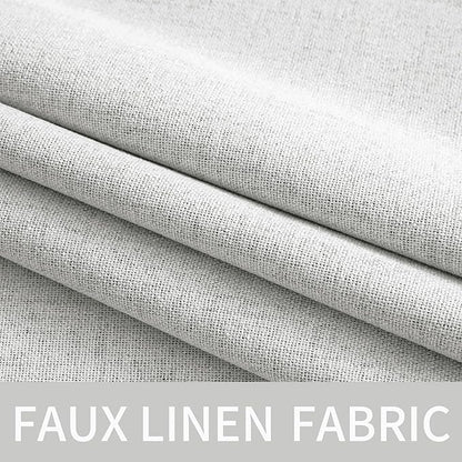 MIULEE Linen Textured Curtains Solid 100% Blackout for Bedroom Thermal Insulated Heathered White Grommet Room Darkening Curtains & Drapes Luxury Decor for Living Room Nursery 52 x 72 Inch (2 Panels)