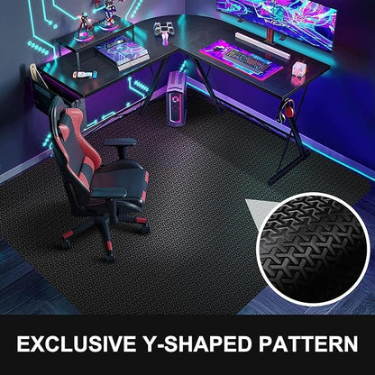 Office Chair Mat for Hard Floor, 60"x75" Large Durable Computer Chair Mat, Unique Y-Shaped Pattern Floor Protector Rug for Rolling Chairs, Anti-Slip Waterproof Desk Floor Mat for Work, Home, Gaming