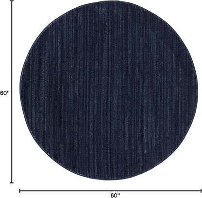 SAFAVIEH Vision Collection Area Rug - 5' Round, Navy, Modern Ombre Design, Non-Shedding & Easy to Clean, Ideal for Living Room, Bedroom, Dining Space (VSN606N)