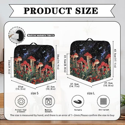 Mushroom Dragonfly Mixer Covers Stand Mixer Dustproof Cover Compatible with Kitchen Aid Mixer Washable Stand Mixer Covers for 4.5-5 Qt Mixer