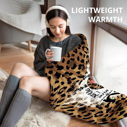 Nurse Leopard Blanket, Trendy Retro Cheetah Print Throw Blankets for Office Home Bedroom Living Room Couch Decor, Nurse Appreciation Gifts for Women, Nursing Gifts, 50x60 Inch