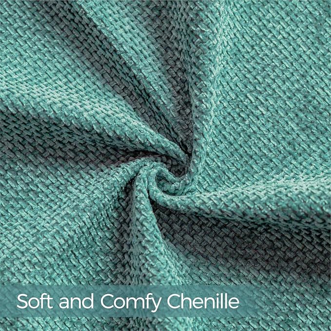 a moment Teal Chenille Throw Pillow Covers 20x20 Inch Pack of 2 Modern Decorative Throw Pillow Covers Farmhouse Cross Covers Home Decor for Sofa Bedroom Living Room
