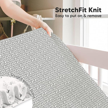 KeaBabies 2-Pack Baby Crib Sheets for Boys, Girls - 52x28 Viscose Derived from Bamboo Toddler Bed Sheets Neutral, Fitted Crib Mattress Cover for Standard Baby Bedding, Soft & Cozy (Nordic)