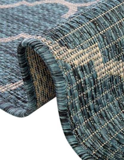 Unique Loom Outdoor Trellis Collection Area Rug (3' 3" x 5' 3" Rectangle, Teal/ Gray)
