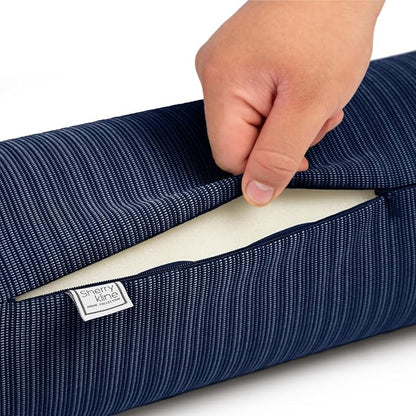 Sherry Kline Island Breeze Indoor/Outdoor Corded Neck Bolster Indigo 6"x 18"Set of 2