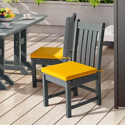 WestinTrends Solace Outdoor Patio Kitchen Dining Chair Square Seat Cushions Set of 4, 20 x 18, Yellow