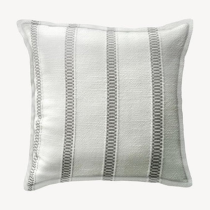 SanVia Grey Hearth Premium Cotton Throw Pillow Covers, 20 x 20 Inches, Luxurious Handwoven Couch Pillow Covers with Hidden Zipper, Elegant Home Décor, Insert Not Included