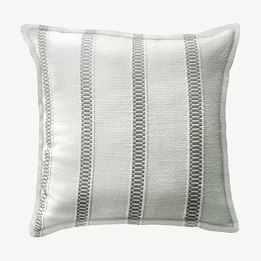 SanVia Grey Hearth Premium Cotton Throw Pillow Covers, 20 x 20 Inches, Luxurious Handwoven Couch Pillow Covers with Hidden Zipper, Elegant Home Décor, Insert Not Included