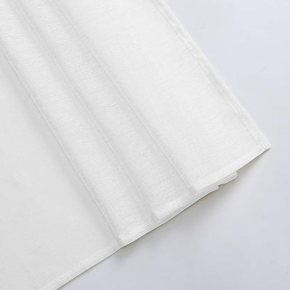DONREN 144 Inches Long Window Scarf for Party - Luxury Soft Semi Sheer Scarf Valance for Wedding Arch (1 Panel,White,34 Inch Wide by 144 Inch Long)