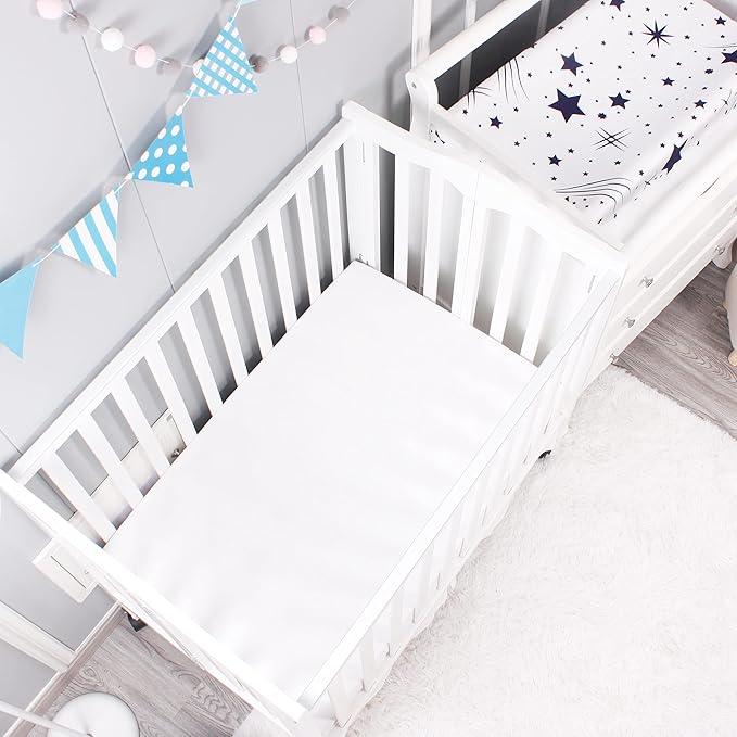 Belsden Pack of 3 Mini Crib Sheet Set, Pack N Play Sheet Set for Baby Boys and Girls, Cloudy Soft Touch and Machine Washable, Fitted Playard/Portable Crib Sheet, White & Grey & Light Grey