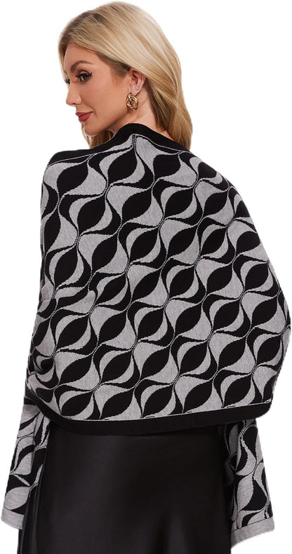 PULI Women's Pashmina Shawl Wraps for Evening Dress Large Scarf Blanket Long Wedding Bridal Winter Warm Shoulder Wrap
