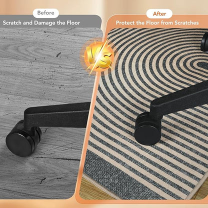 Office Chair Mat for Hardwood Floor&Tile Floor,48"X 60" Heavy Duty Desk Chair Mat for Hard Floors,Under Desk Rug for Rolling Computer Chair,Anti Slip,Low Pile Carpet Floor-Geo Grey