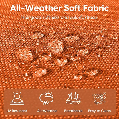 Patio Chair Cushions 6 Packs - Outside High Back Thick Water-Resistant Cushion 22x24 with Zipper Cover for Outdoor Glider Rocking Chairs Loveseat 3-Seater Couch Sofa – Orange/Buckle