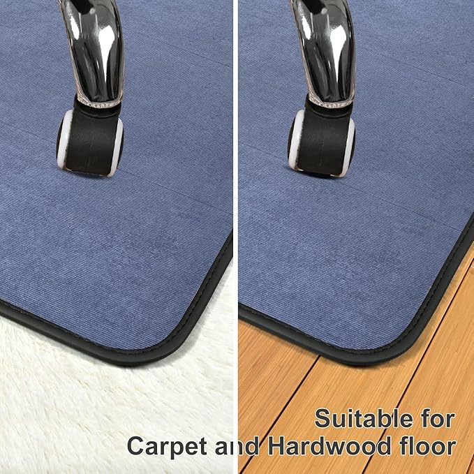 Corduroy Heavy Duty Office Chair Mat for Carpet & Hardwood Floors, Desk Chair Mat for Carpeted Floors and Hardwood Floor for Home Office
