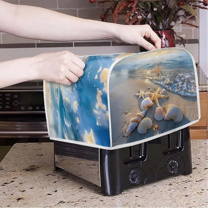 Starfish Printed Toaster Cover - Dustproof, 4 Slice Oven Cover for Home
