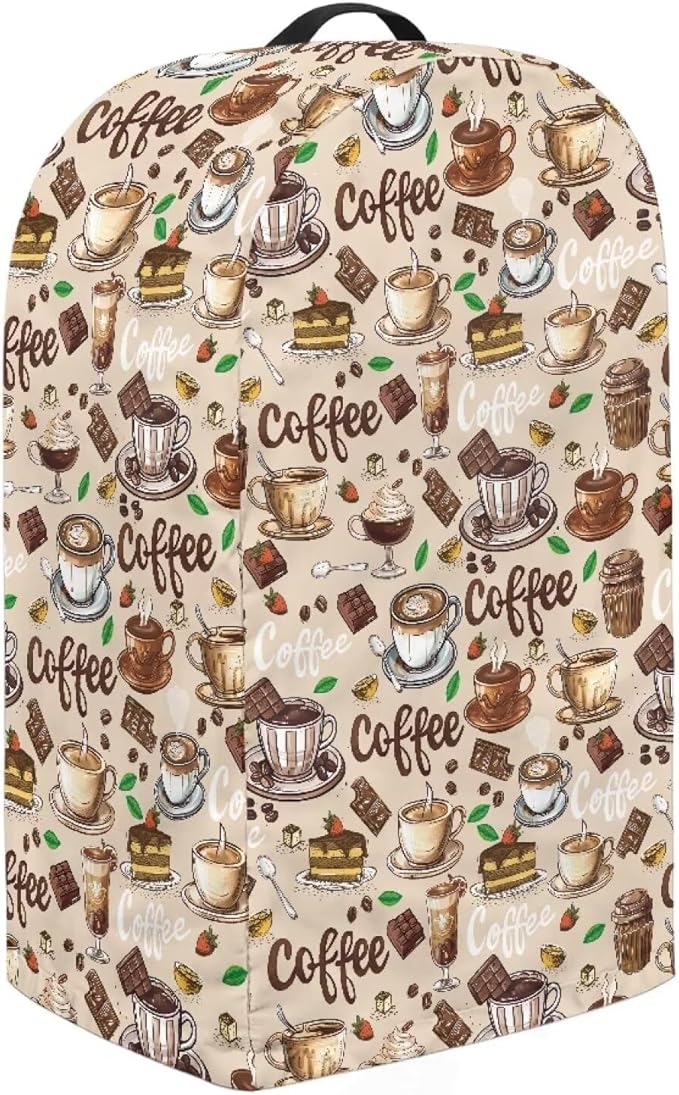 Coffee Beige Countertop Blender Cover with Drawstring Kitchen Appliance Cover Dust Protection Anti Fingerprint 9.4”Lx7.2”Wx15.9”H Fits Most Standard Kitchen Blender Appliance