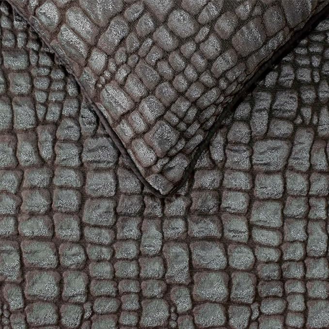 The HomeCentric King/Queen/Twin Blue & Grey Designer King 90"x18" Bed Runner with Pillow Cover, Animal Mystery Bed Scarf on Silk Fabric - Animal Mystery