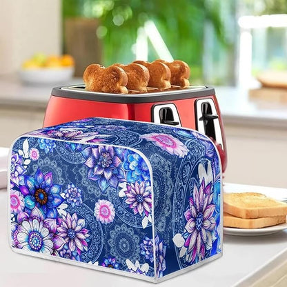 Bright Blossoms Toaster and Blender Cover Set Boho Mandala Floral Small Appliance Cover Kitchen Accessories Size M
