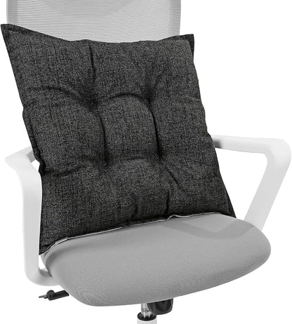 SINSOSSO Large Floor Pillow 22", Thickened Bite-Size Memory Foam Square Non-Slip Cushion for Office Back Support/Indoor Yoga/Chair Seat, Fashionable Color-Blocked Fabric & Washable, Black, 1 PCS