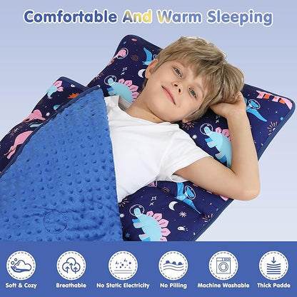Viviland Toddler Kid Nap Mat for Preschool, Slumber Bag with Pillow and Blanket, Daycare Sleeping Bag Kindergarten Sleep Mat