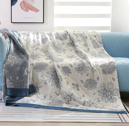 MSGKV Throw Blanket 100% Cotton Blankets Stitch Blanket,Versatile Knit Woven Super Soft Warm & Decorative Blankets for Chair Bed Sofa Couch and Bedroom Living Room,60''Wx 80''L